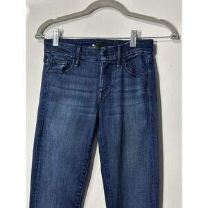 Mother Denim Looker Jeans Dreamy Blue Dark Wash  Mid Rise Stretch Skinny Size 24